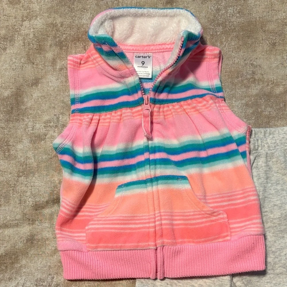 Carter's Vibrant Pink and Gray Outfit Set